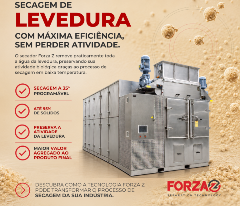Secagem de levedura com alta eficiência e preservação da atividade biológica